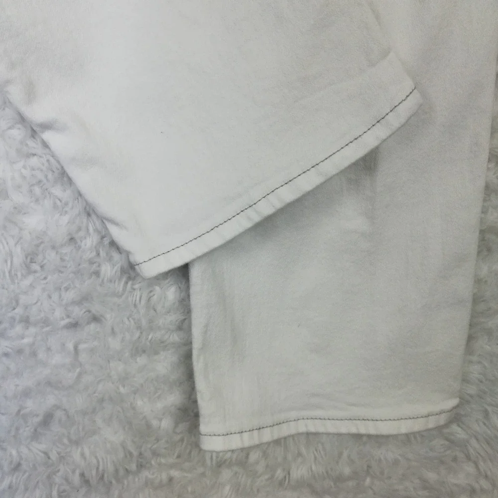 True Religion Mens Jeans Geno Slim Straight Optic White Denim Single Needle 32